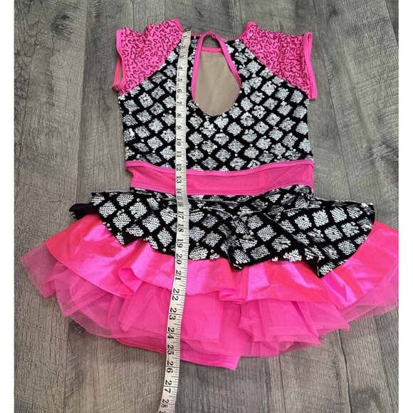 Weissman Dance Costume Adult Small Hot Pink Sequins Cheer‎ Latin Tap Stretch - Picture 9 of 11